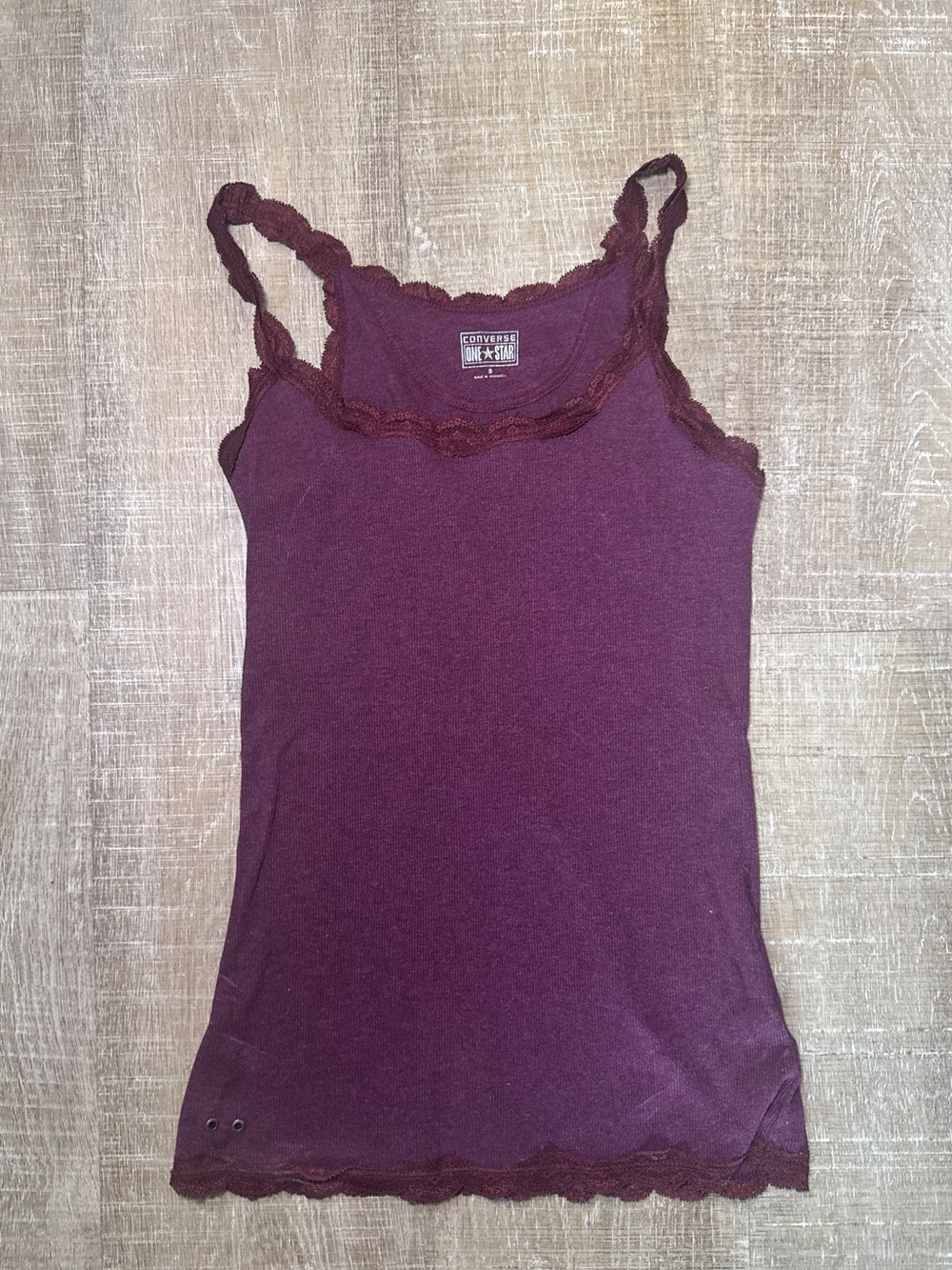 Converse Women's Lace-Trim Camisole in Plum